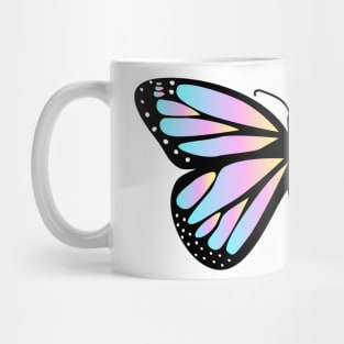 Iridescent Pink, Blue and Yellow Monarch Butterfly Mug